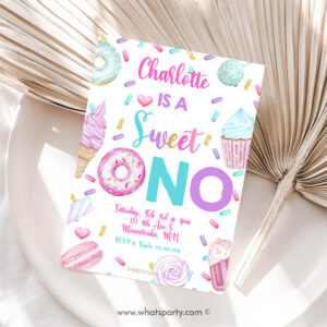 Sweet One Invitation, Sweet One Candy Dessert Sweets 1st Birthday Digital Invitation