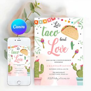 Fiesta Invitation, Taco Bout Love Fiesta Couples Shower Invite Cactus Bridal Shower Taco