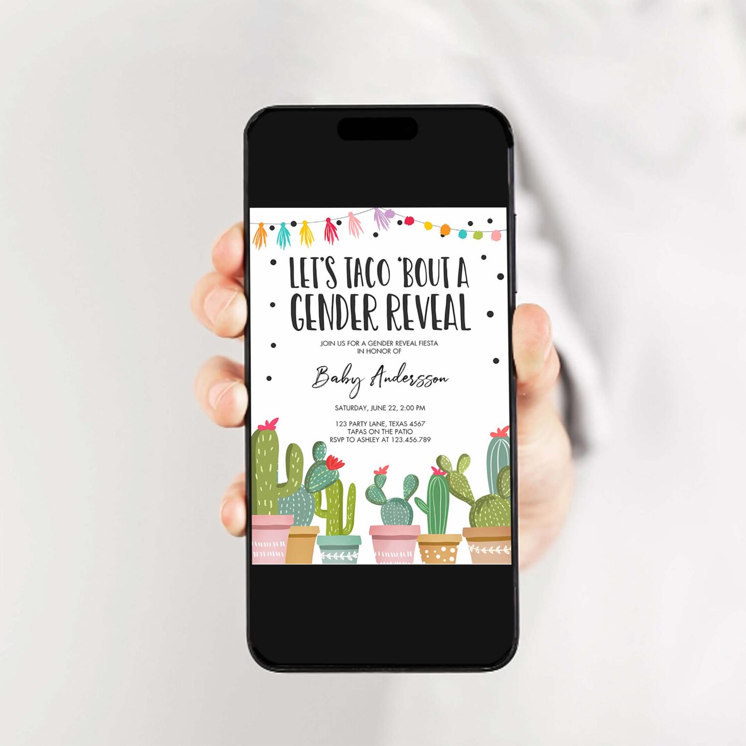 Taco bout a gender reveal invitation cactus mexican fiesta he or she boy or girl party 2