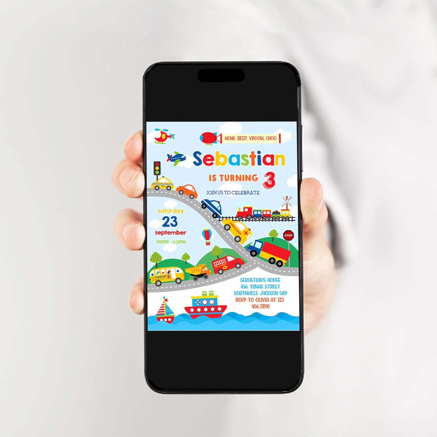 Transportation birthday invitation template transportation vehicle birthday invitation 2