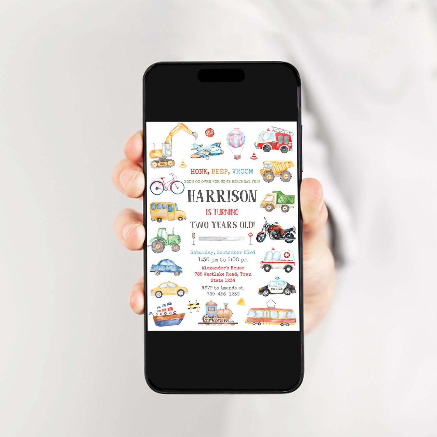 Transportation birthday invitation template transportation vehicle birthday invitation transportation thank you tag 2