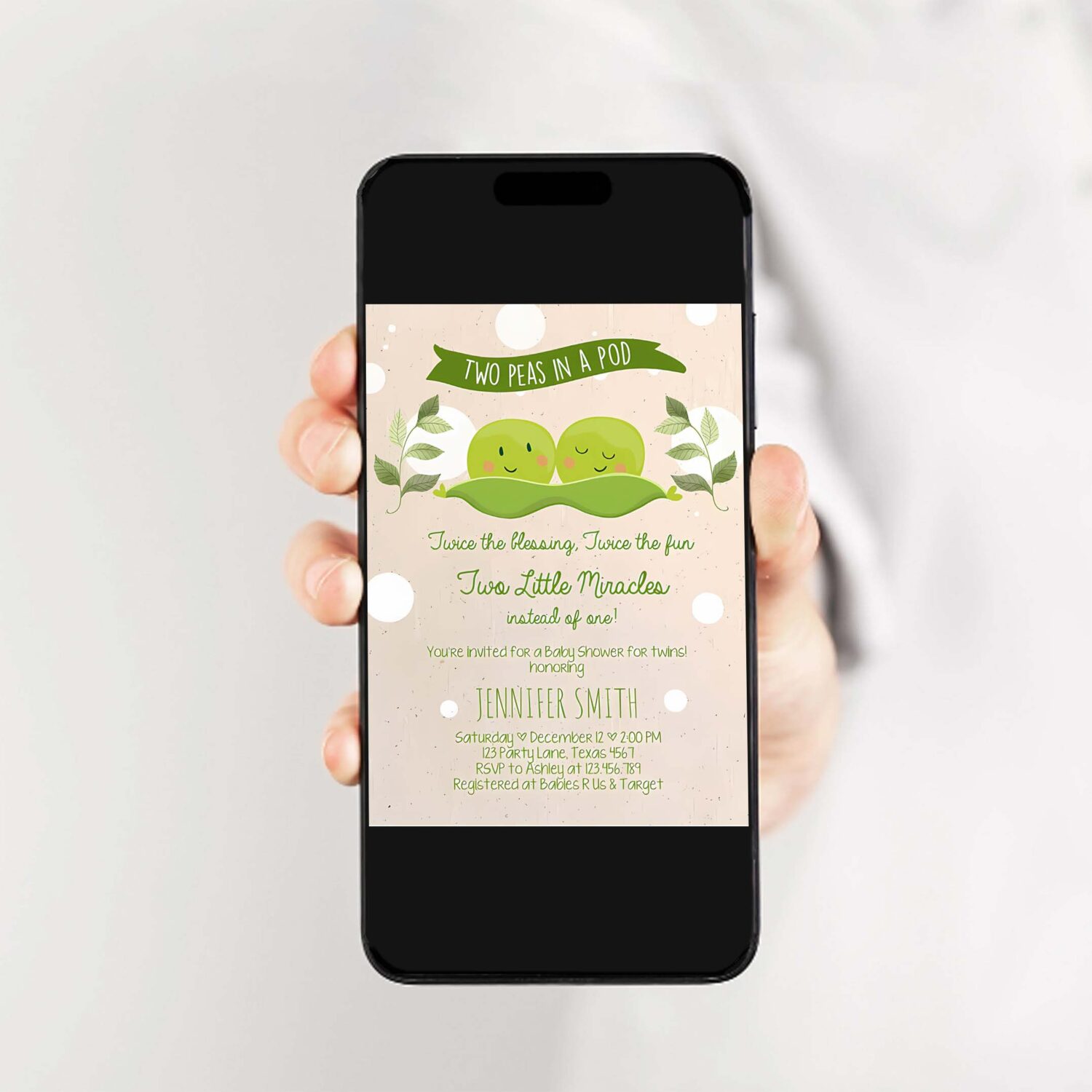 Twin baby shower invitation two peas in a pod baby shower green neutral invitation sweet pea 2