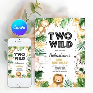 Two Wild Invitation, Two Wild Birthday Invitation