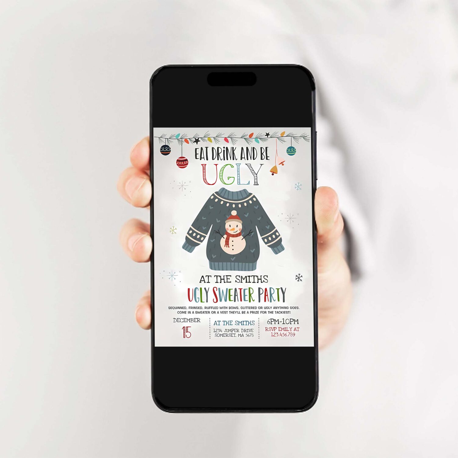 Ugly sweater party invitation christmas elfed up d90b 2