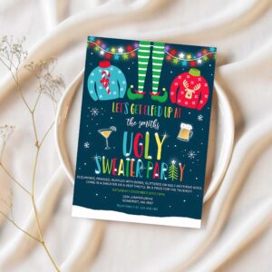 Ugly sweater party invitation christmas elfed up t79c 1