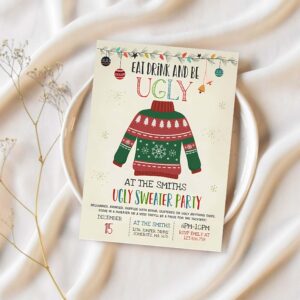Ugly sweater party invite eat drink and be ugly c96d 1