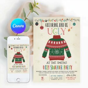 Ugly Sweater Invitation, Ugly Sweater Party Invite Eat Drink And Be Ugly