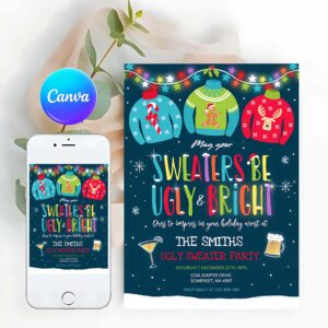 Ugly Sweater Invitation, Ugly Sweater Party Invite Ugly And Bright Sweater
