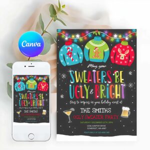 Ugly Sweater Invitation, Ugly Sweater Party Invite Ugly And Bright Sweater