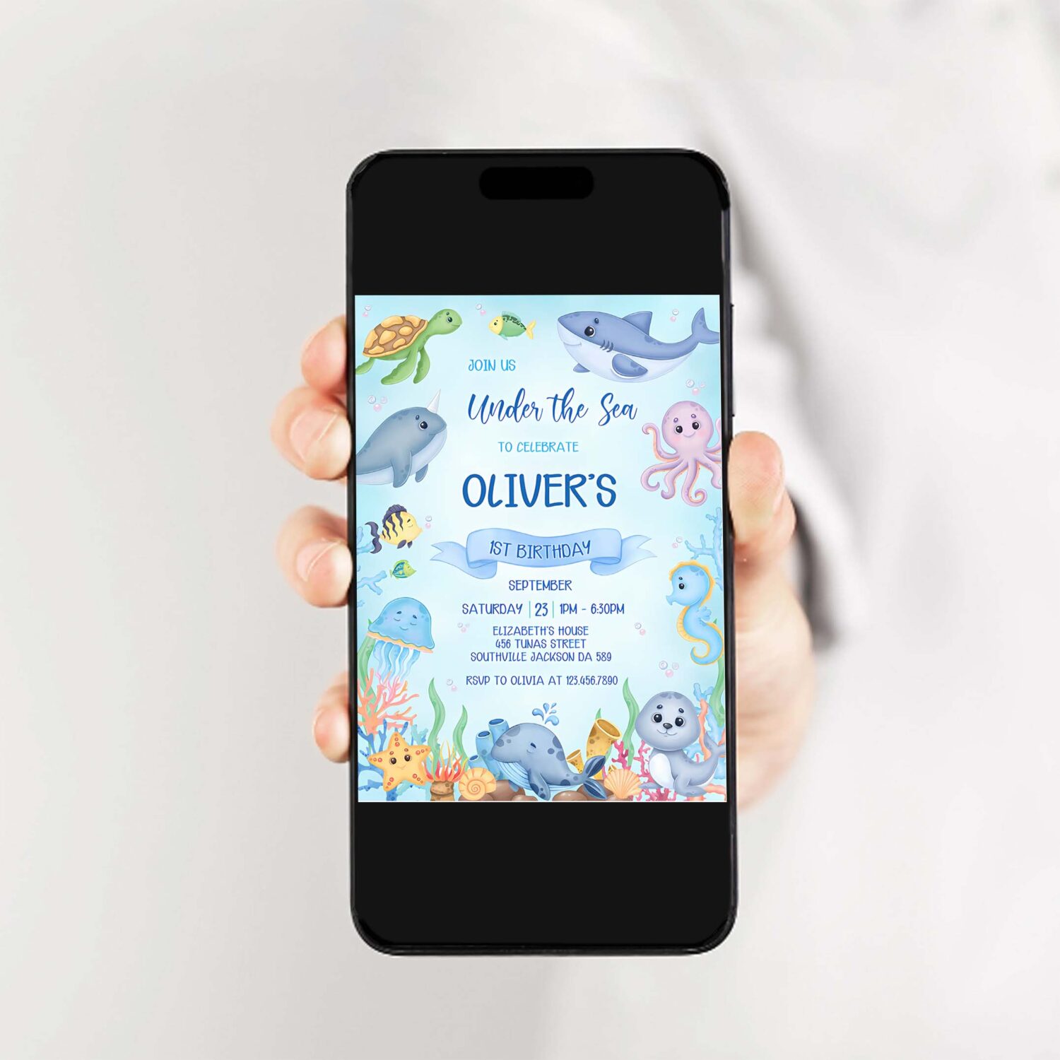 Under the sea birthday invitation editable ocean animals party invite under the sea invite 2