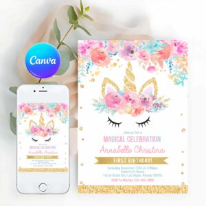 Unicorn Invitation, Unicorn Birthday Invitation, Unicorn Invitation, Unicorn Birthday Party, Unicorn Party, Magical Invitation