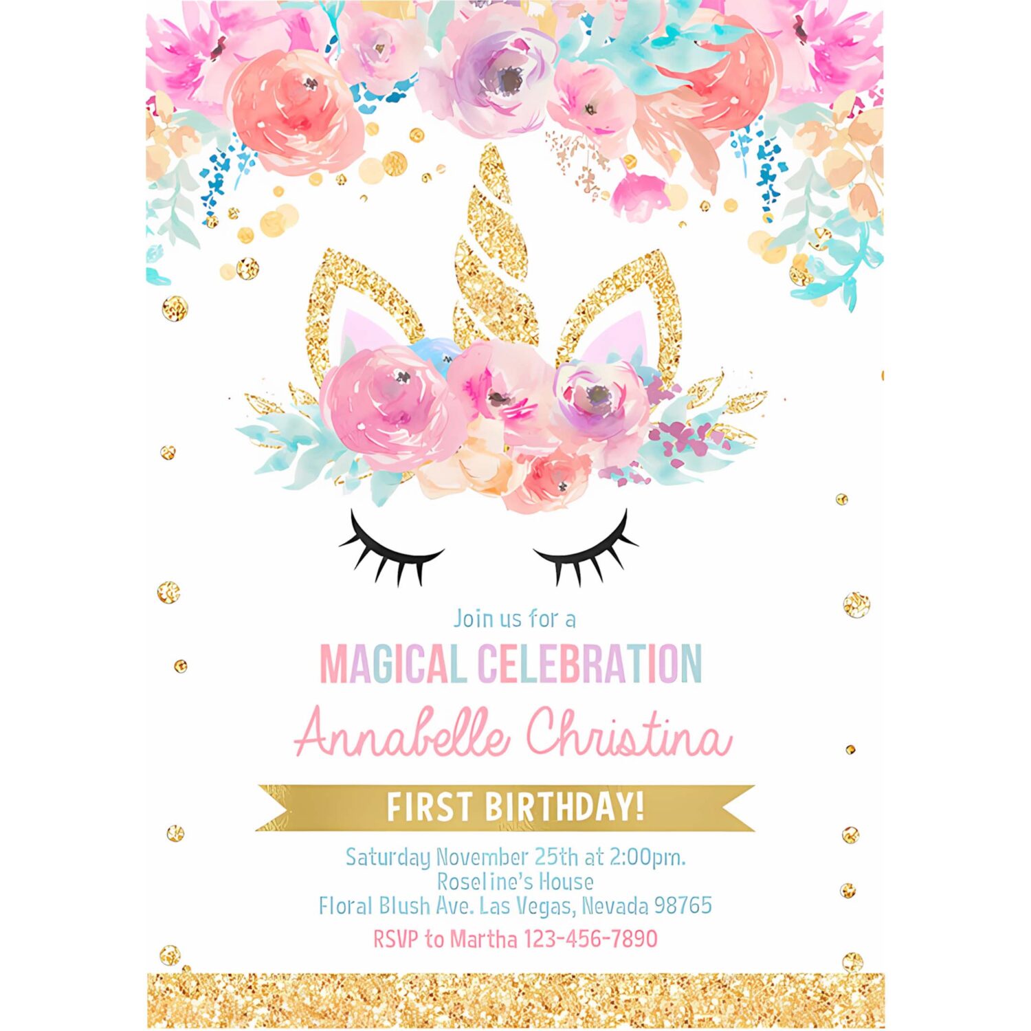 Unicorn birthday invitation editable unicorn invite unicorn birthday party unicorn party magical invitation 4