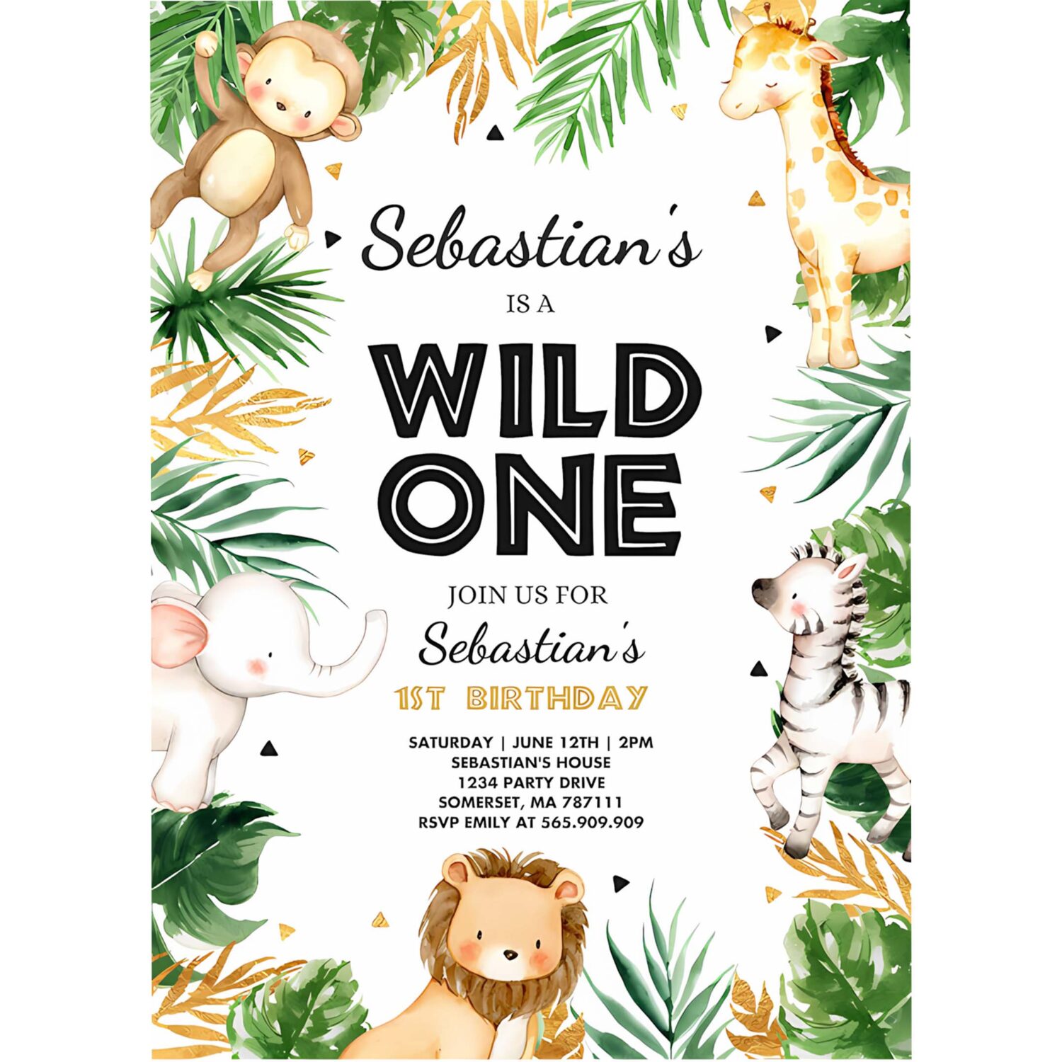 Wild one birthday invitation safari animals invitation boy safari animal party safari wild one part 4