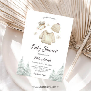 Winter Invitation, Winter Baby Shower Invitation, Baby Its Cold Outside Christmas Baby Shower